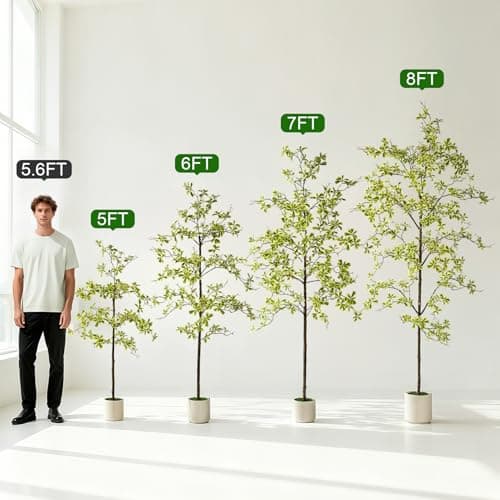 Bailikang 7FT Artificial Black Olive Tree Artificial Olive Plants, Tall Faux Olive Tree Faux Silk Plant Fake Plant Ultra-Realistic Silk Leaves & Natural Trunk Indoor Outdoor Use view 5