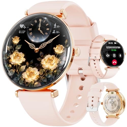 Hwagol Smart Watches for Women with Android iPhone Compatible[Calls/Metal Thin Body],1.43" Micro-Spherical AMOLED Screen,Fitness Watch with Sleep/Heart Rate Monitor,Pedometer for Steps Miles