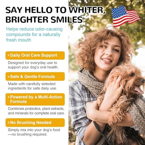 Petrivium Dog Teeth Cleaning Powder, Dental Powder for Dogs Teeth Cleaning and Breath Fresh, Bad Breath Fresher & Tartar Remover with Enzyme, Probiotics. PlaqueOff Pet Tooth Cleaning 120 Grams view 2