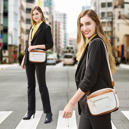 Crossbody Purse for Women Small Crossbody Bags Trendy Vegan Leather with Adjustable Shoulder Straps Gift for Mother Wife Mom view 2