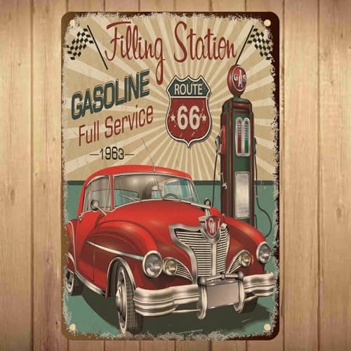 7 Pcs Vintage Metal Tin Garage Signs,Vintage Metal Tin Signs Retro Garage Signs For Men Wall Decorations Old Car Shop Posters Oil And Gas Station Sign Man Cave Decor 8×12 Inch（7pcs） view 6