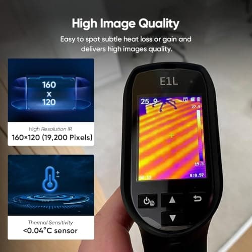 HIKMICRO E1L Thermal Imaging Camera with Laser Pointer, 320×240 Output, -4°F to 1022°F, 25Hz, <40mK, 350g Lightweight Handheld Thermal Imager with Professional PC Analysis view 4