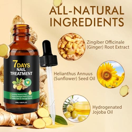 2PCS Ginger Nail Treatment, Nails Growth Serum, Nail Repair Cuticles Oil, Ginger Nail Serum Oil for Strengthen nails & Promote Nail Growth, Natural Plant Formula view 2