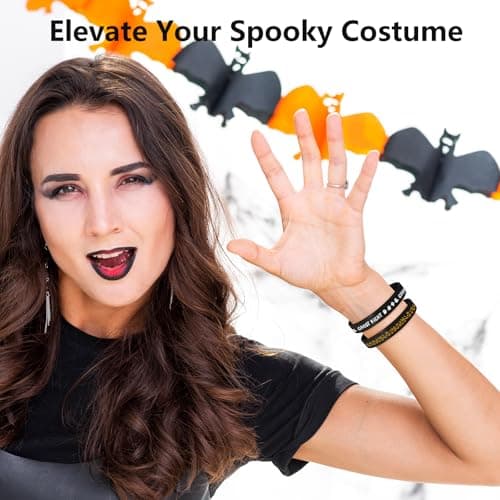 Mersper 30Pcs Magic Witch Rubber Bracelets for Wicked Party Favors, Horror Silicone Bracelets Ghost Spider Spooky Theme Costume Party Accessories for Goodie Bag Fillers (10 Designs) view 7
