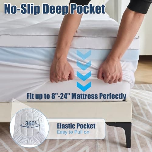 Aodenge 4 Inch Dual Layer Mattress Topper Queen Size, 2 Inch Cooling Gel Memory Foam and 2 Inch Down Alternative Pillow Top Pad for Back Pain, with 8-21 Inch Deep Pocket view 5