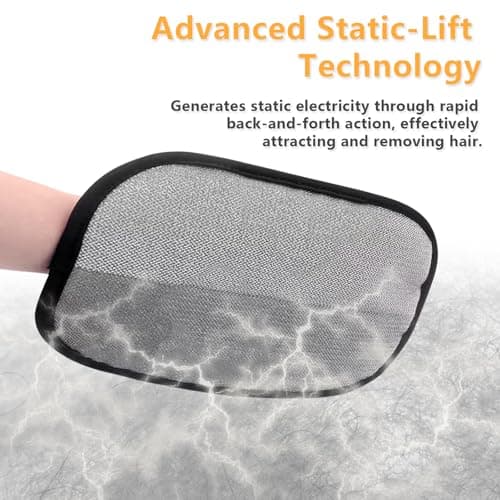 2 Pack Electrostatic Pet Hair Removal Gloves - Upgraded Reusable & Washable Pet Hair Remover Gloves for Cats & Dogs, Thickened Magic Brush Tool for Couch, Carpet, Furniture, Clothing & Car Seat view 2