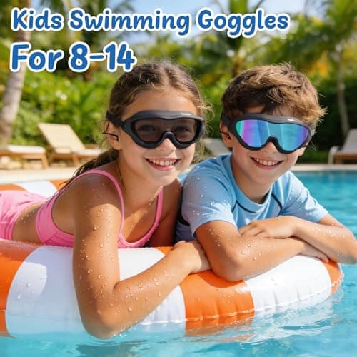 LEEIGGT Swim Goggles for Kids 8-14, Youth Beginner Swimming Goggles Anti Fog UV Protection, Leakproof Wide View view 7