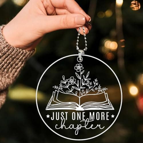 Book Ornaments for Christmas Tree,Book Lover Christmas Ornaments 2025,Book Lovers Gifts for Women Men Readers Librarian,Gifts for Book Lovers,Book Lover Ornament - Just One More Chapter view 3