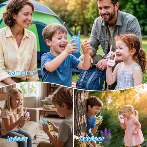 Video Walkie Talkies for Kids, 2 Pack Rechargeable Two Way Radios with Video Call & Audio-Only, Voice Changer & Sticker Effects, Long Range Indoor Outdoor Camping Toys for Boys Girls 3-12 view 6