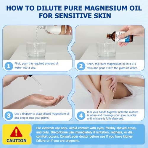 Pure Magnesium Oil Spray, Magnesium Oil for Feet, Topical Magnesium Spray for Feet,Magnesium Body Oil, Glass Bottle, Easy to Absorb & Use -2.0 oz (Pack of 2) view 7