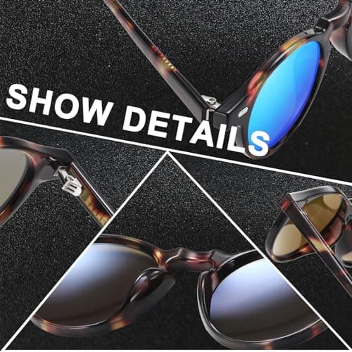 Perfectmiaoxuan Polarized Sunglasses Womens Mens Round Classic Vintage Style Summer Travel For Driving Fishing Sun Glasses view 5
