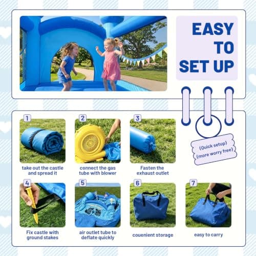 Bounce House Inflatable Bouncy Castle Jump and Slide Toy for Kids Outdoor view 5
