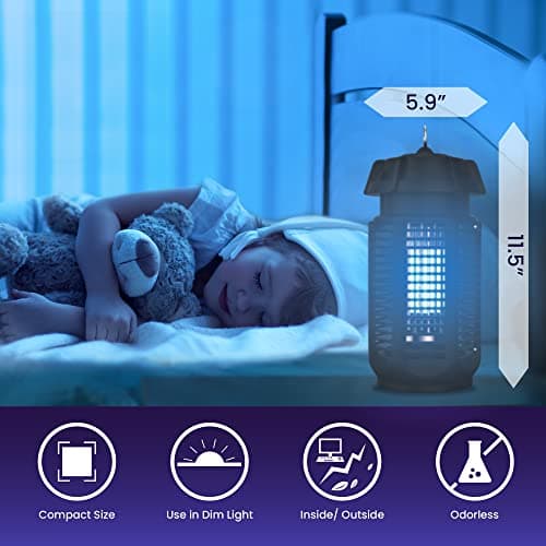 LiBa Bug Zapper Outdoor 4000V 20W, IPX4 waterproof Insect Killer for Yard | 4000V grid, 20W brightness, IPX4 waterproof, switch control, outdoor bug zapper for backyard patio view 4