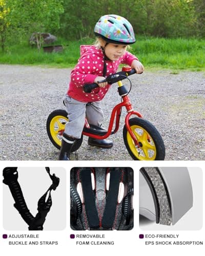 Girl Bike Helmet, Pink, Ages 3-10 Years Adjustable, Multi-Sport view 3