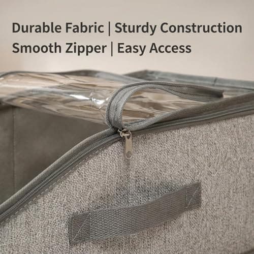 Funnydin 2PCS Hat Storage for Baseball Caps - Stackable Hat Organizer for Closet, Holds up to 30 Caps with Clear Window, Space-Saving Hat Box for Home Storage, Breathable Fabric, Grey view 7