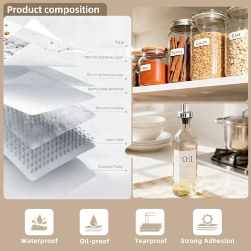 3 Rolls Thermal Label Stickers 1.57"x1.18" (40x30mm) Waterproof Scratch & Oil Proof 230 Pcs Per Roll view 2