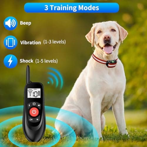 VIVIDVISTA Wireless Dog Fence for 2 Dogs - Adjustable up to 1640ft Electric Fence, 185 Days Standby Time Training Collar, Pet Containment System with 3 Training Modes, Flash Light and Waterproof view 4