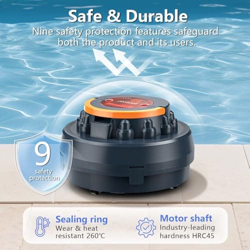 X2 Cordless Pool Cleaner Robot, Robotic Pool Vacuum for Above/In Ground Pool, 45W Dual-Motor, Self-Parking, Enhanced with 2L Debris Capacity view 6