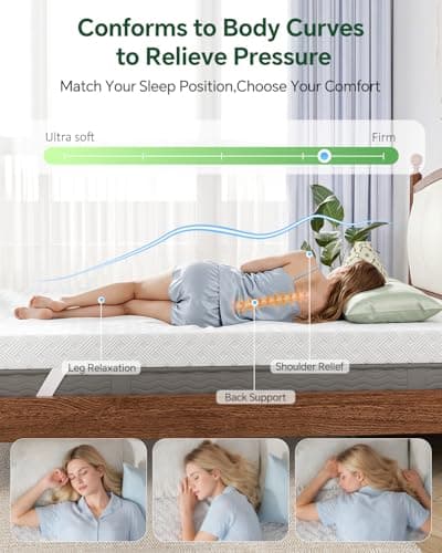 Qocismile College Dorm Room Essentials Twin XL Mattress Topper,Gel Memory Foam Mattress Topper 3 inch Twin XL Size Bed Topper,Firm Mattress Pad,Bamboo Rayon Cover Removable & Washable,Non-Slip Zipper view 4