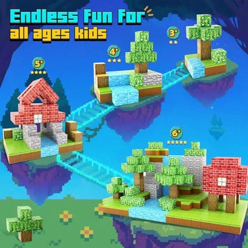 100PCS Large Magnetic Blocks 1 inch Magnets Building Craft, STEM Sensory Toys for Boys Girls 3+, STEM Educational Construction Toys for Kids 3-5 5-7 6-8, Classroom Learning Building Mine Magnet World view 6