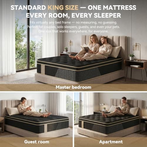 REMIISS Mattress King Size, 12 inch King Mattress in a Box, Hybrid Mattress | Gel Memory Foam & Pocket Coils, Motion Isolation, Breathable Cooling Cover, Back Pain Relief & Edge Support, Medium Firm view 6