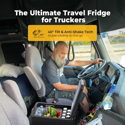 BougeRV 12V Refrigerator Fridge Freezer Portable Car Fridge 42 Quart Electric Cooler 12V/24V DC 110~240V AC for RV Camper Truck Jeep Pickup SUV Van Boat Camping Tailgating Road Trip Outdoor Travel view 5