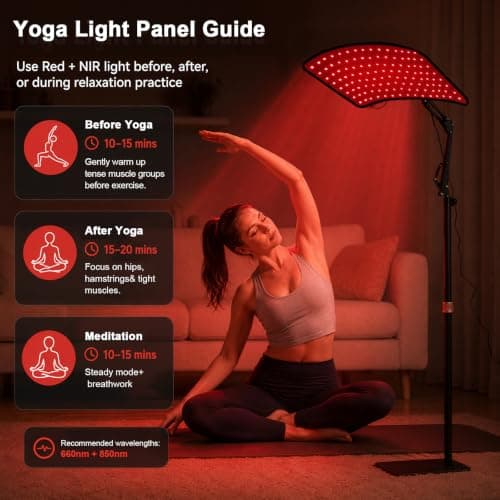 Red Light Therapy for Body Face, 3-in-1 Infrared Red Light Therapy Lamp with Dual Floor & Desktop Stand, 660nm & 850nm Red Light Panel Device for Body, Gift for Women Men view 4