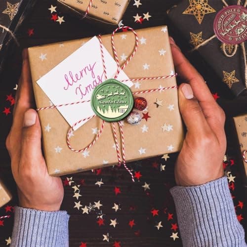 YOLAKIS Santa Claus Wax Seal Stamp Air Mail Christmas Wax Stamp Great for Invitation Christmas Cards Envelopes Gift Package Wax Seal Decoration (Christmas Sealing Kit) view 2