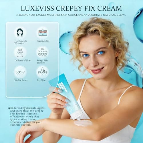 Luxeviss Advanced Crepey Skin Repair Cream – Anti-Wrinkle & Sagging Firming Moisturizer – For Face, Neck, Chest, Arms & Body – Deep Hydration for Smoother, Firmer-Looking Skin, 3.35 Oz view 2