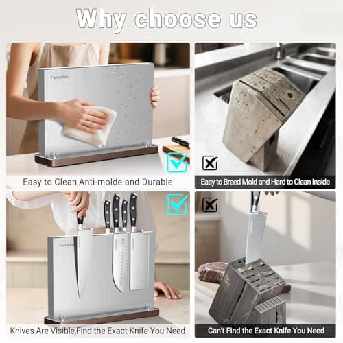 4PSC Knife Block Set With Magnetic Knife Block Holder, Ultra-Sharp Japanese Kitchen Knife Set, High-carbon Steel Chef Knife Sets With Full Tang Handle Design view 5