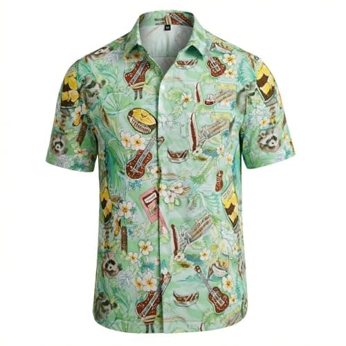 YARBCEN Hawaiian Shirt for Men Tropical Beach Shirts Vacation Short Sleeve Button Down Shirt with Pockets — image 1