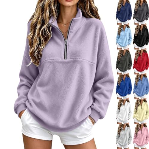 Flannel Quarter Zip Pullover Women — image 1