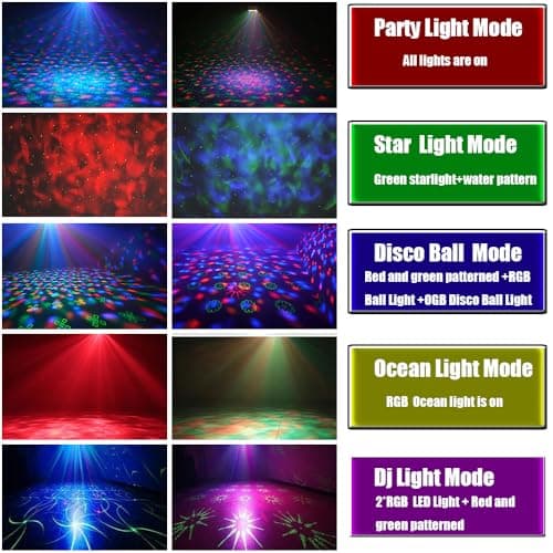 Disco Ball Party Lights,DJ Disco Lights Sound Activated LED Stage Strobe Light Star Ocean Projector with Remote Control for Home Decoration Parties Gift Club Bar Festival Christmas Birthday Wedding view 3