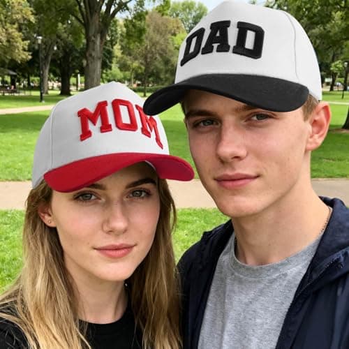 ZVUZVO Embroidered Mom and Dad Hats for Women Men, Adjustable Parents Gifts for Couples view 5