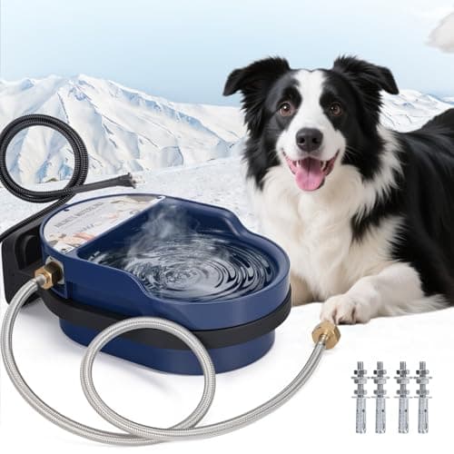 JLUHYANN 2.5L Heated Water Bowl for Dogs, Outdoor Heated Dog Bowl Thermostatic Control Heated Pet Bowl for Outside Heated Chicken Waterer Heated Pet Waterer for Chicken, Duck, Goose, Rabbit — image 1