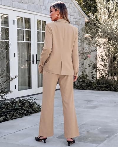 luvamia Pant Suits for Women 2 Piece Sets Business Casual Bootcut Pants Set view 2