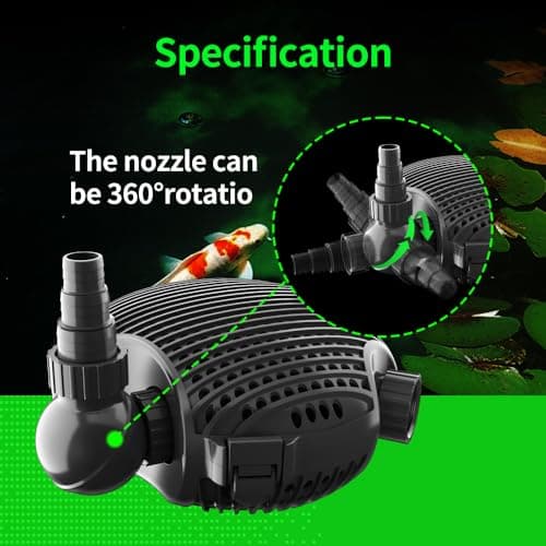 LYCLEAN Submersible Water Pump 3302 GPH, 130W Pond Pump with 13.1FT Lift Height for Water Fountain Pond, Adjustable Water Outlet Quiet Aquarium Pump for Waterfall, Fish Pond, Statuary Hydroponic view 6