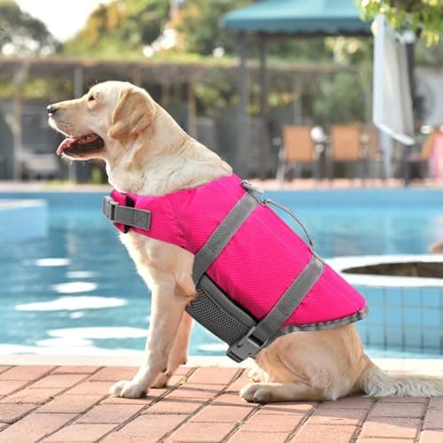 Doglay Dog Life Jacket, Dog Life Vest for Swimming Boating, Adjustable Puppy Life Jacket with Reflective Stripes, Superior Buoyancy Dog Swimming Vest for Small Medium and Large Dogs view 6