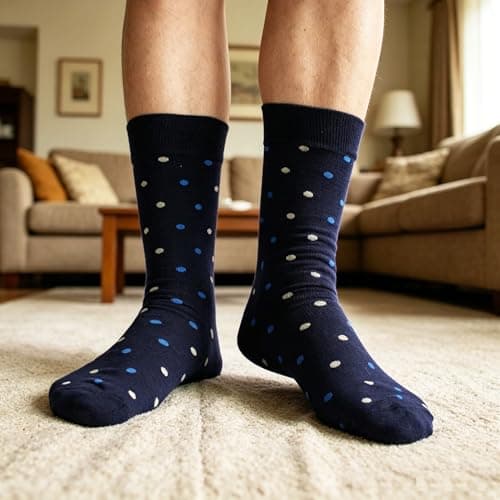 suokesi Men's Cotton Blend Crew Socks, Striped Novelty Fun Design, Size 8-15, Casual view 2