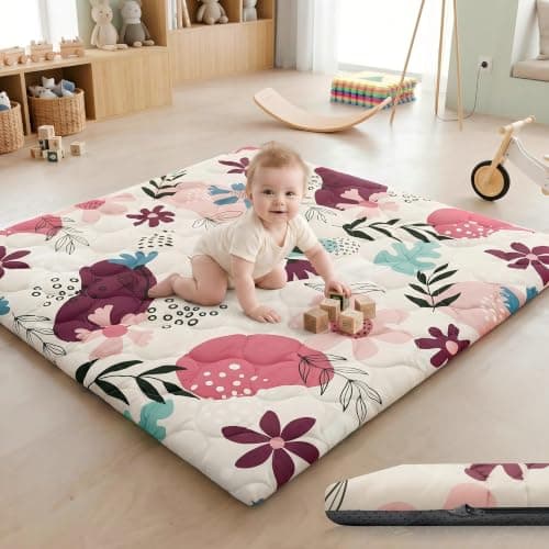 1.6" Thick Baby Play Mat, 50x50 Removable & Machine Washable Cover — image 1