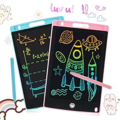 2 Pack LCD Writing Tablet, Electronic Drawing Writing Board, Erasable Drawing Doodle Board, Doodle Pad Toys for Kids Adults Learning & Education, 8.5IN(Blue+Pink)