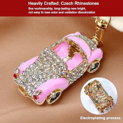 Pink Car Ornaments with Rhinestone view 4