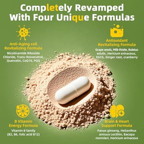 NAD+ Supplement for Women with Resveratrol , 20-in-1 NAD Plus Supplement with Liposomal Nicotinamide Riboside Boost NAD+ Levels for Cell Repair Energy, Antioxidant,Focus - 60 Vegan Capsules view 4