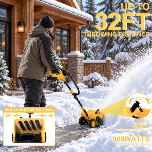 Cordless Snow Shovel, 13" Electric Snow Shovel with 2×3.0Ah Batteries view 6