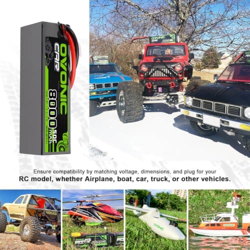 OVONIC 3s 11.1V Hard Case Lipo Battery 8000mAh 50C Max to 80C Lipo Battery Soft Case with Dean-Style T Connector for RC Airplane Helicopter Car Truck Boat (2 Packs) view 6