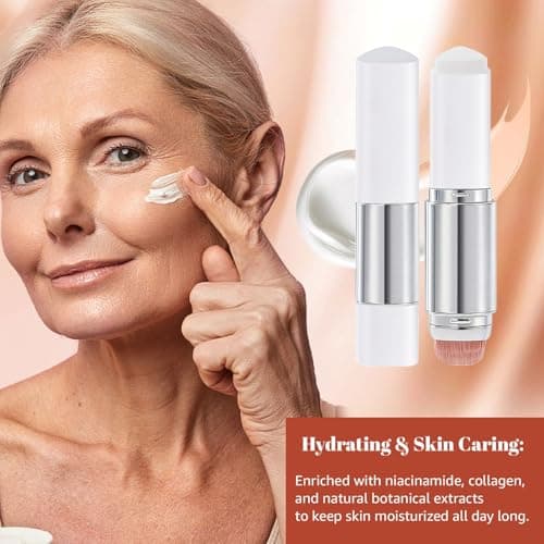 Blanc Cover Cream Stick V - Color Changing Foundation Stick, White Foundation for Older Women, Korean Makeup with Built-in Brush Foundation Makeup Moisturizing Dewy Finish Mothers Day Gifts (Ivory) view 6