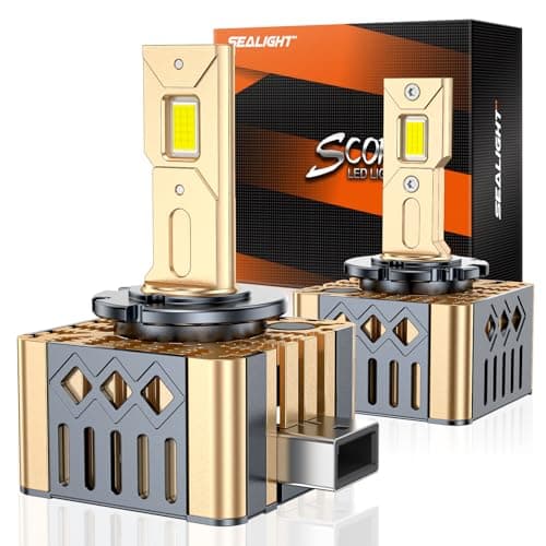 SEALIGHT D1S D1R Bulbs, 6000K Cool White for HID Assembly, HID Xenon Replace 66144 66140 85140 85415 (85415C1) Fog Light Bulbs, Pack of 2 view 1