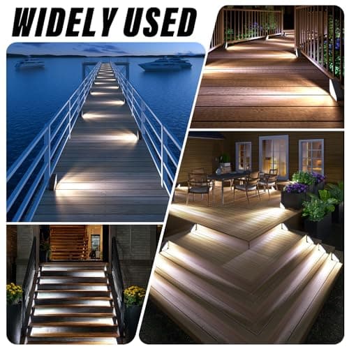 ROSHWEY Solar Step Lights for Outside Waterproof, 8 Pack Outdoor Deck Steps Lights, Triangle Solar Stair Light for Outside, Front Porch, Dock, Backyard, Path, Walkway, Patio Decor, Cool White view 2