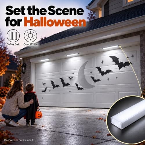 3-in-1 Garage Door LED Christmas Lights for 7x16FT Garage Door Christmas Covers, Plug-in & Easy to Install, Warm White Light for Decorations, Magnets & Banners (Cover Not Included) view 3
