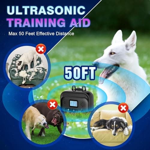 HattyRoom Anti Barking Device - Dog Bark Deterrent Devices with 0-9 Frequency Levels, Outdoor Indoor Dog Bark Deterrent 50FT Rechargeable & Waterproof Anti-Bark Tool for All Types Dog view 6